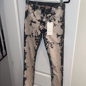 Gucci Beige and Black Splatter Jeans